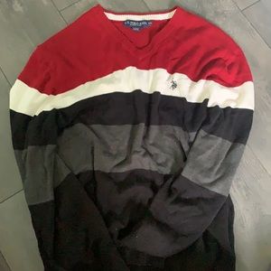 U.S. Polo Assn. Red, White, and Black Men's Sweater